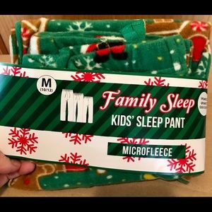 New kids 10-12 Winter Christmas holiday fleece sleep lounge sweats pajama pants